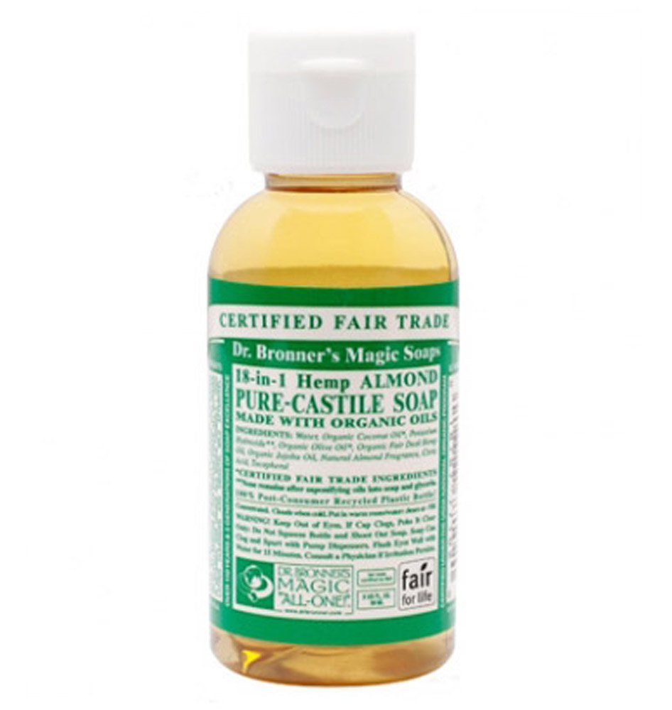 Dr. Bronner's Magic Soap Flüssigseife - Mandelduft, 59ml, 100% Recycelte Flasche & Bio-Öle