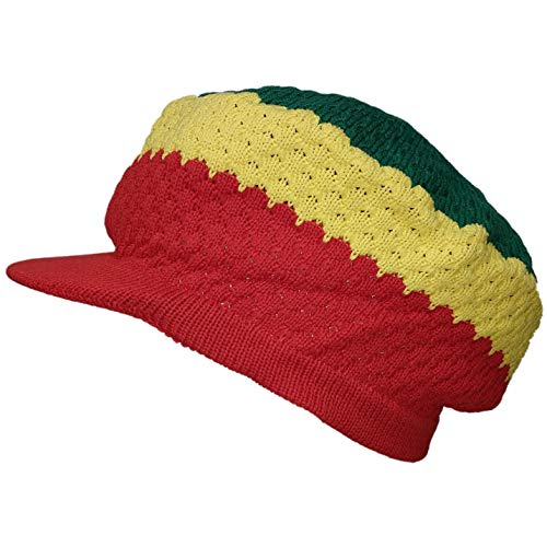 Image of Shoe String King SSK Rasta Knit Tam Hat Dreadlock Cap. Multiple Designs and Sizes.