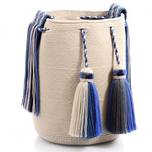 Image of WYOU Designer Wayuu Hand-Crochet Woven Summer Beach Bag for Everyday, Travel-Large Beachy Purse, Colorful Purses for Women