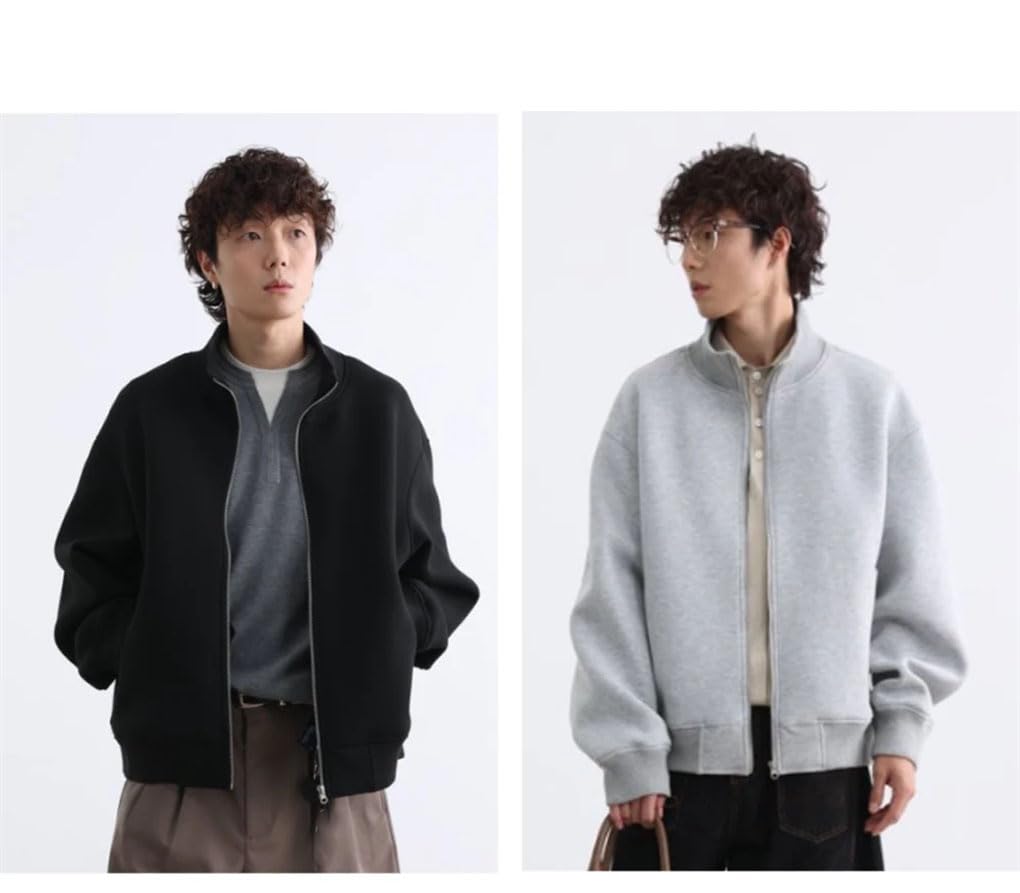Prosty solidny zamek błyskawiczny mężczyźni trenerzy retro odzież wierzchnia unisex kobiety styl chłopaka oversize płaszcz wysoka odzież uliczna