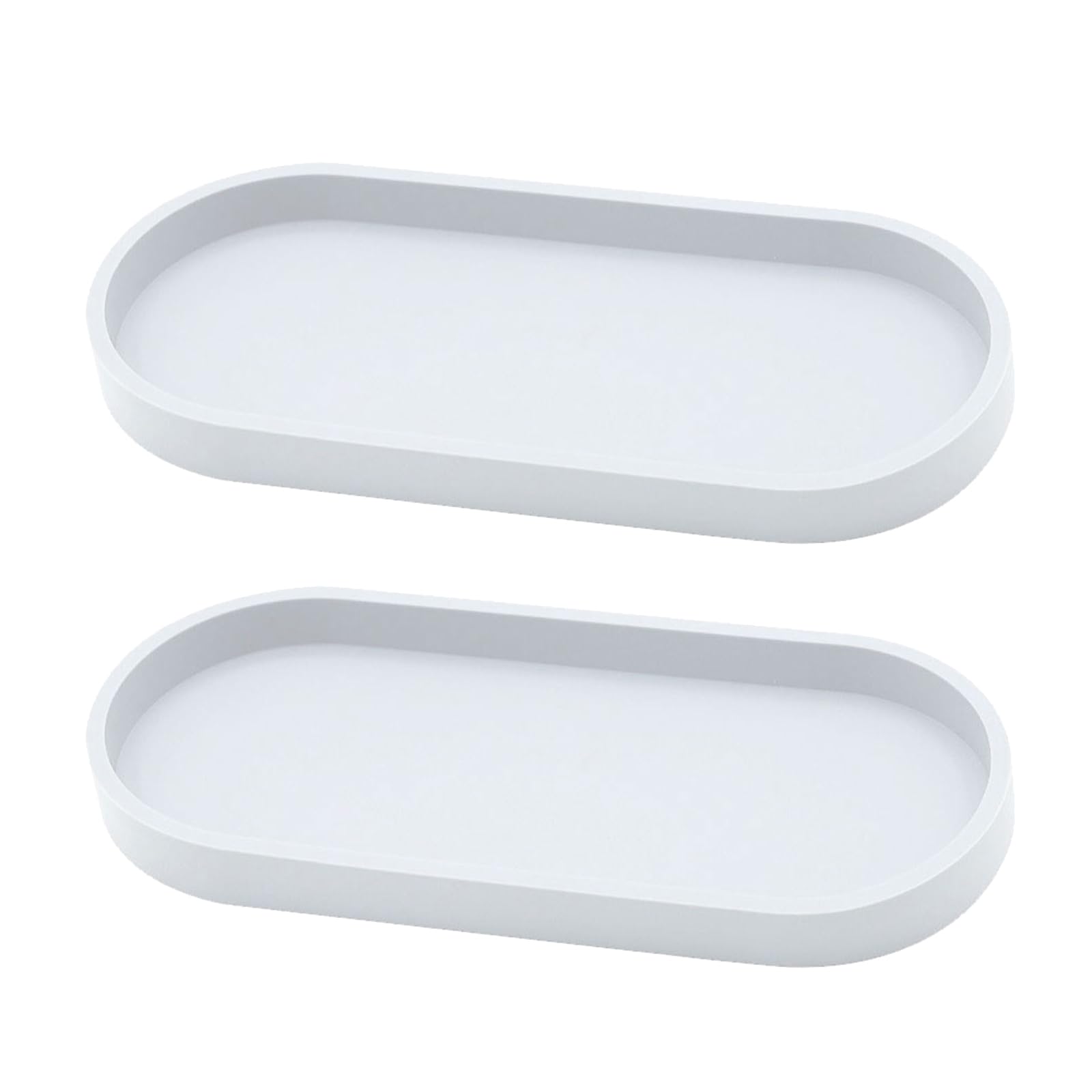 Space-Saving Elliptical Cosmetic Water-Resistant Silicone Countertop Tray for Kitchen & Bathroom Multifunctional Silicone Organizers