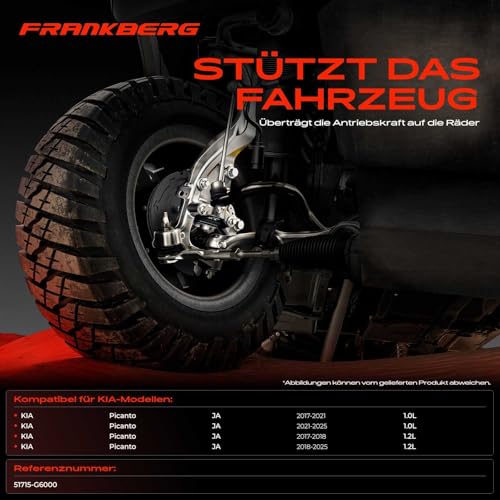Frankberg 1x Achsschenkel Vorderachse Links Kompatibel mit Picanto JA 1.0L 1.2L 2017-2024 Replace# 51715-G6000