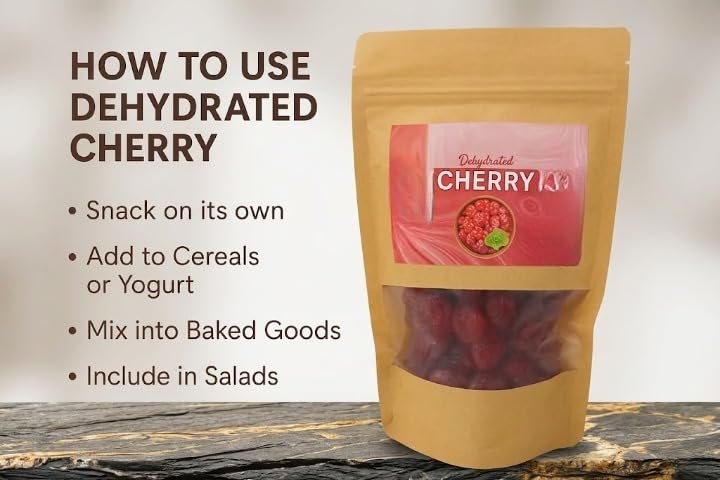 Dried Red cherry 100gm | Dehydrated Dry Fruit, Rich in Calcium, Vitamin K, Protein, Antioxidants, Without Sugar 100% Natural.