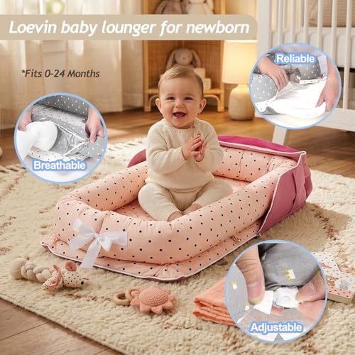 Image of Baby Lounger Play Mat for Tummy Time,Baby Lounger for Newborn Awake-Time Pad,Portable Newborn Babies Essentials Gifts 0-24 Months Home or Travel (Long Necked Dragon)
