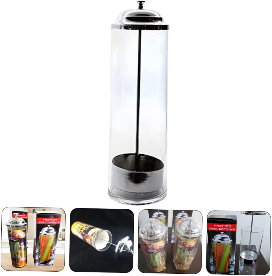 Plastic Straw Dispenser Holder for Kitchen or Makeup Brush Storage