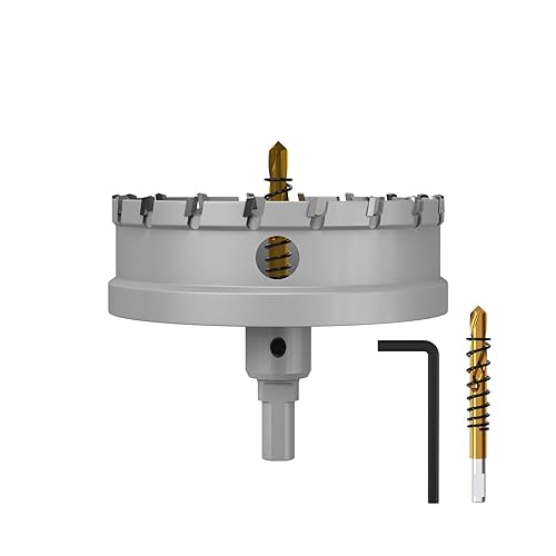 Juego de brocas de sierra con punta de carburo de tungsteno de alta calidad con 2 brocas piloto chapadas en titanio, cortador resistente para metal,