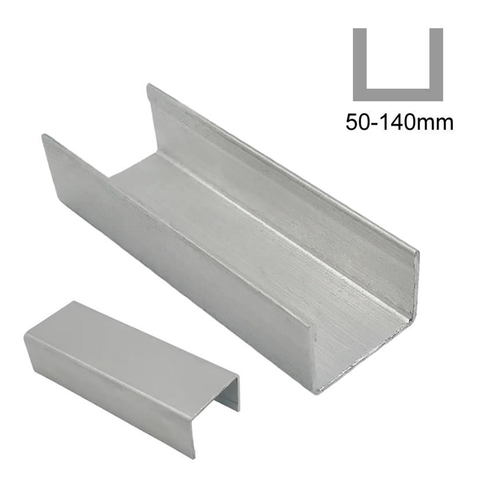 Riel guía de perfil de aluminio con canal en U | Resistente a la corrosión(500MM X 1PCS_50X25X48MM)
