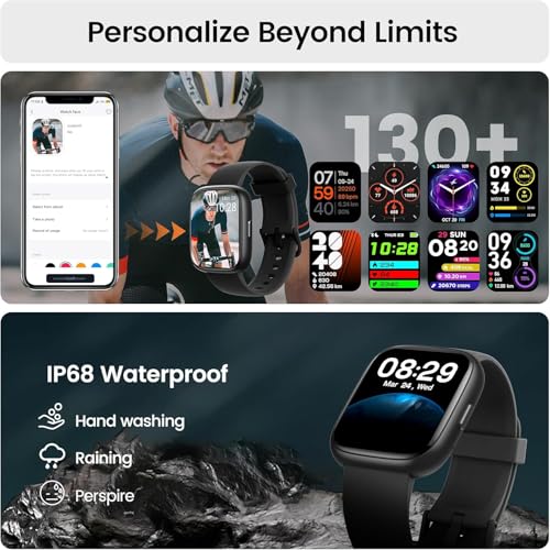 Image of Smart Watch with Alexa Built-in, 1.83 inch HD Touchscreen Fitness Tracker with Bluetooth Calling, Fitness Watch with Heart Rate /Sleep Monitor, 120+ Sports Modes, IP68 Waterproof Smartwatch for Android iOS