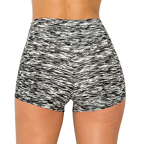 Image of ALWAYS Women Workout Yoga Shorts - Premium Soft Solid Stretch Cheerleader Running Dance Volleyball Short Pants Space Dye Blue XS
