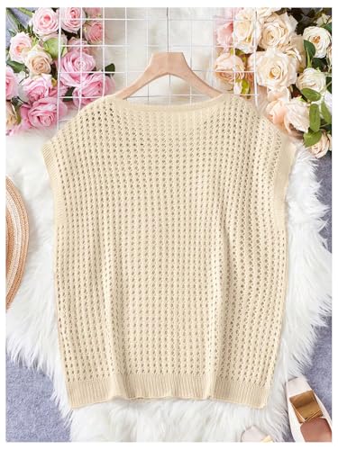 Image of Verdusa Women's Hollow Out Sheer Knit Top Dolman Sleeve Pullover Cover Up