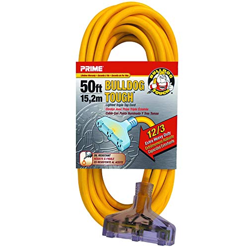 EZ-FLO 60990 Triple-Tap Extension Cord With Indicator Light, 50