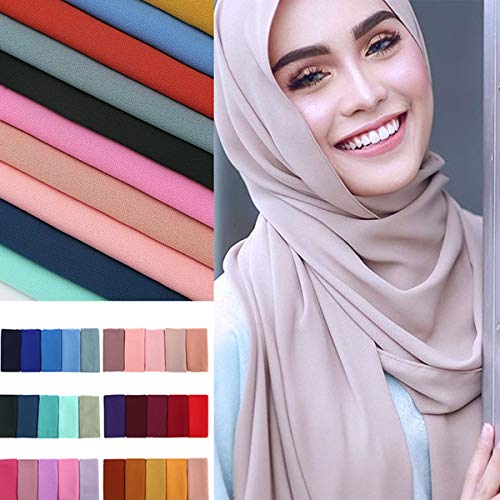 Scarf for Women Soft Bubble Chiffon Fashion Muslim Hijab Wrap Shawls Headband MTJ33