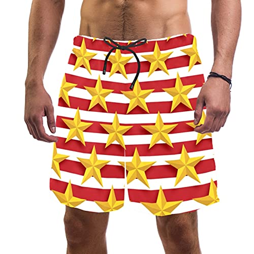 Short de bain homme Stripe Star doublé mesh avec poches de taille L à 4XL