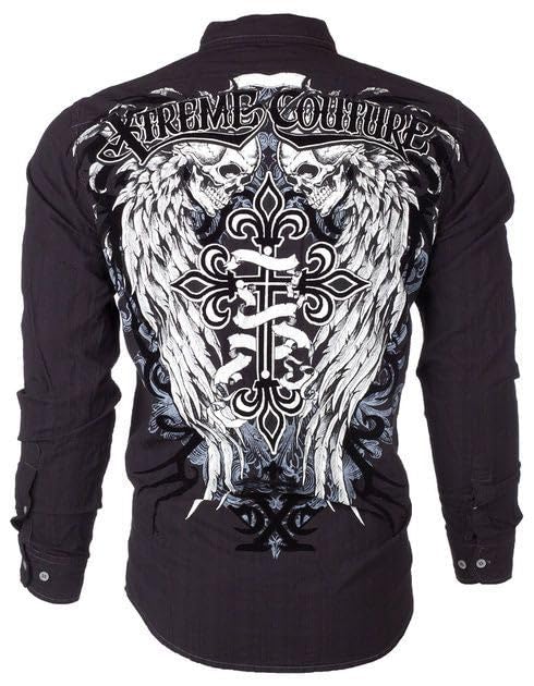 Xtreme Couture Affliction Men's Button Down Shirt Kings Fall