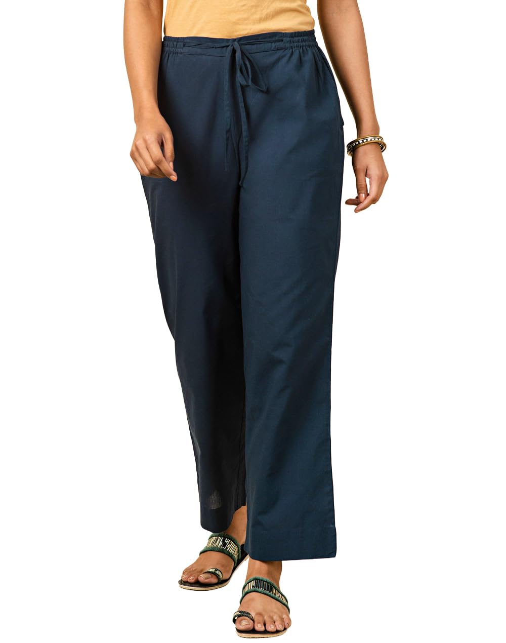 fabindia Cotton Full Length Casual Pant (in, Alpha, XL, Blue)-picture-11