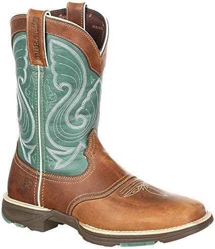 Durango Women's Ultralite Western Boot, TAN and Emerald, 9 | Image 1