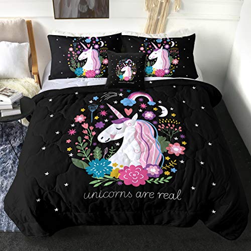 twin size unicorn comforter set