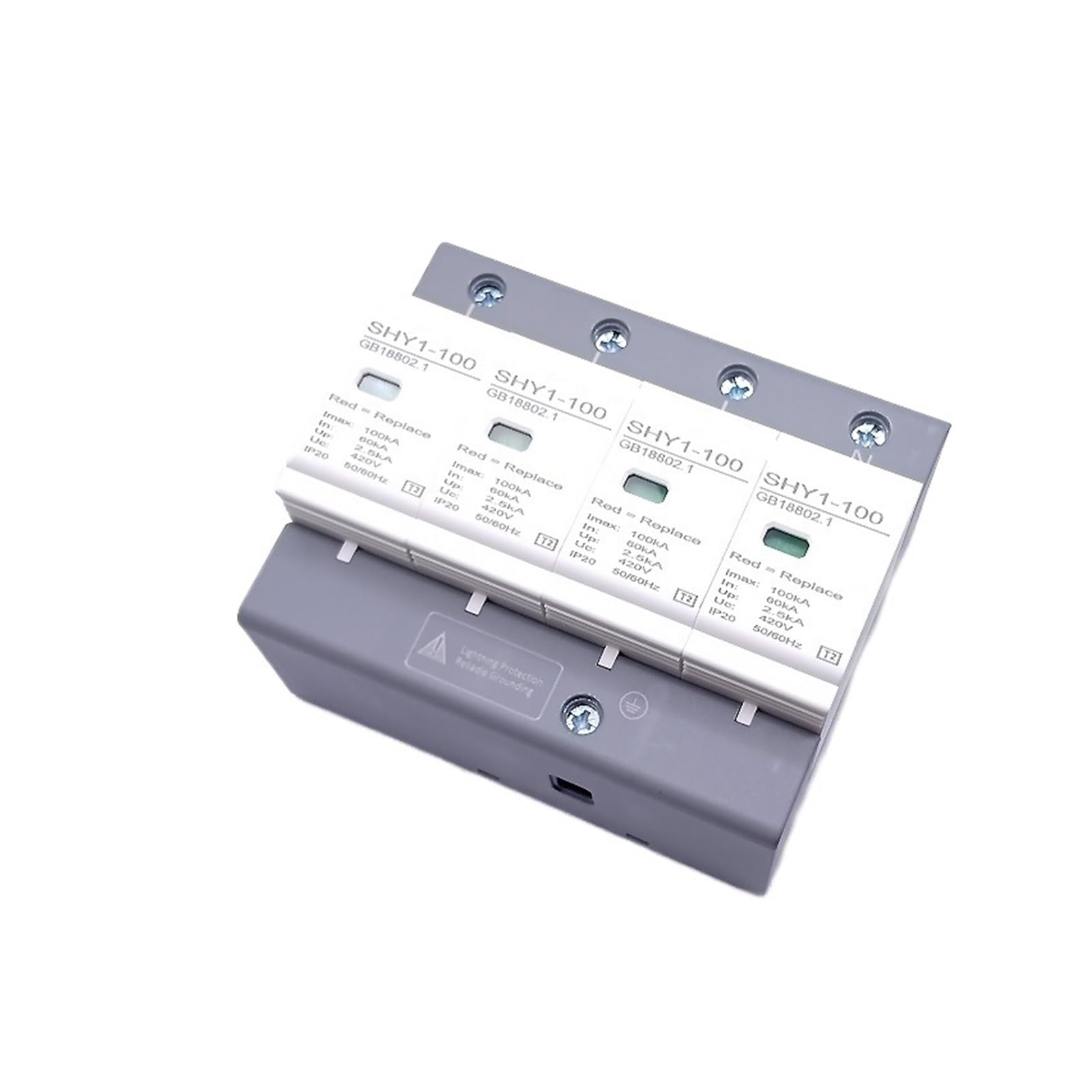 scaricatore SPD AC 3P+N 40~80KA 60KA~100KA Dispositivo di protezione contro le sovratensioni 385V 420V Casa Protezione contro i fulmini Scaricatore Protezione a bassa tensione ( Size : 4P 420V AC , Co