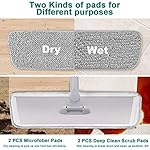 18" Professional Microfiber Mop Floor Cleaning System, Flat Mops with Stainless Steel Handle, 4 Reusable Washable Mop Pads, Wet and Dust Mopping for Hardwood, Vinyl, Laminate (White&Grey) - Image 3