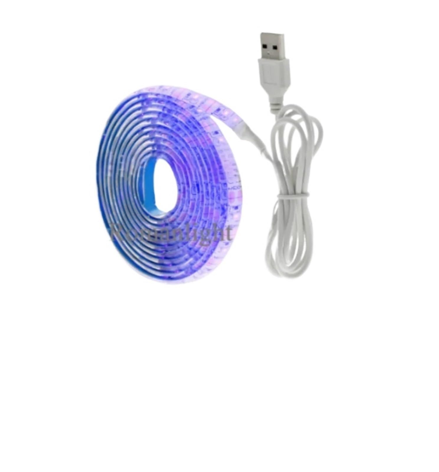 Taśma świetlna LED 5 V USB z przełącznikiem, dekoracja, wodoodporna taśma do podświetlenia pokoju domowego, taśma 1 m, 2 m, 5 m, biała 6000 K, 2 m, USB z przełącznikiem)