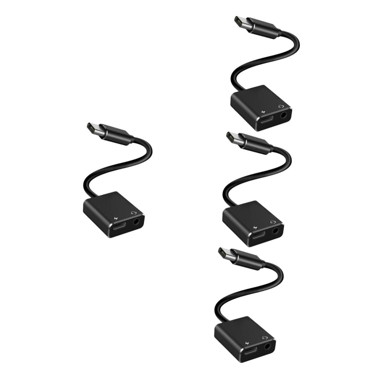 UKCOCO 4pezzi Adattatore Usb c Jack Audio e Carica Accessorio Con Pd Compatibile Con Cuffie Cavo Tpe Flessibile Per Trasmissione Audio Chiara e Uso Sincro