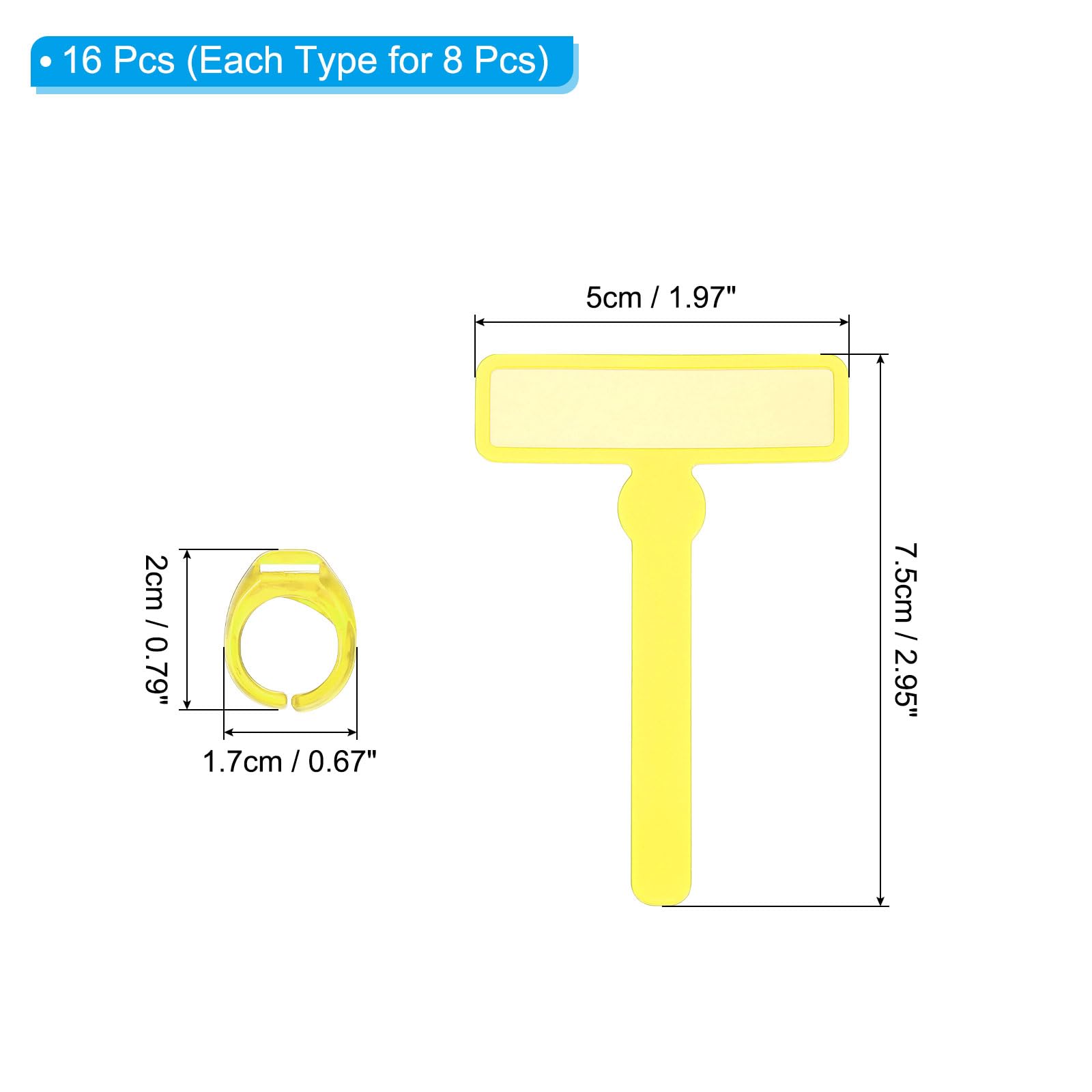 PATIKIL 8Pcs Guided Reading Strips Colorful Text Overlays Reading Bookmark with Finger Rings for Children Classroom Teacher Yellow - Image 2