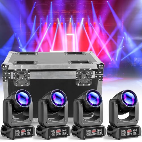 4 unités 150W Lyre LED Projecteur à tête mobile pour scène éclairage de scène avec Flight case Flycase activé lumières de fête par le son pour...