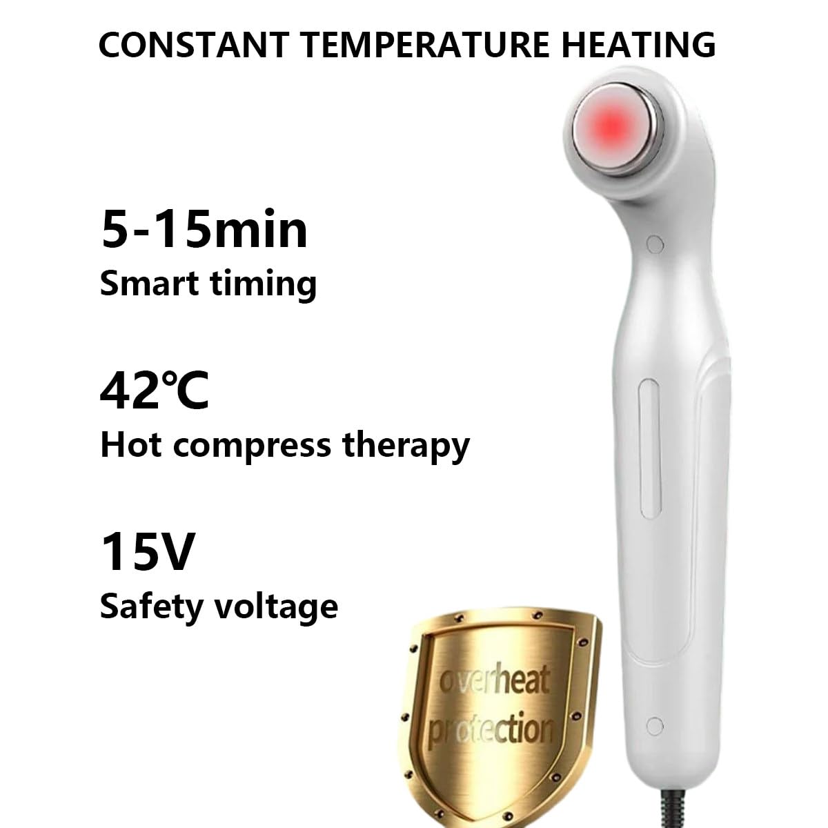 Genérico Ultrasonido Fisioterapia/masajeador Muscular para aliviar el Dolor de Cintura y Cuerpo, Ajustable de 5 a 15 Minutos/área efectiva de 3,0 W/c㎡/4c㎡ - Compresa Caliente a Temperatura Constante