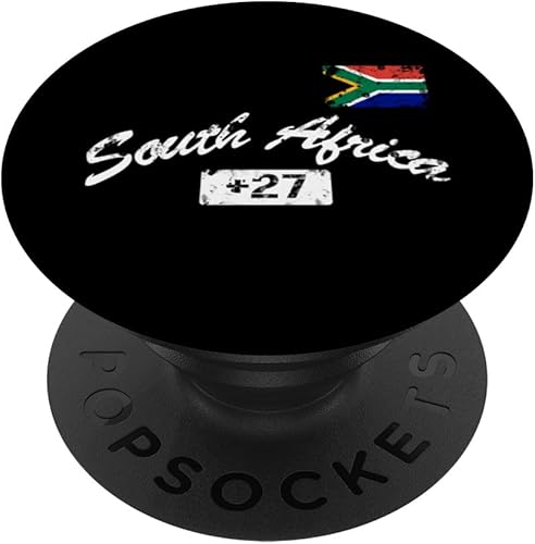Distressed South Africa Pride Country Code PopSockets Swappable PopGrip