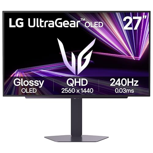 LG 27GX704A-B 27-inch Ultragear OLED Gaming Monitor QHD 1440p 240Hz, 0.03ms, NVIDIA G-Sync, AMD...