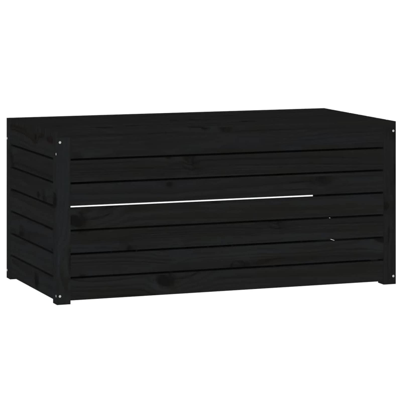 Baúl de jardín Madera Maciza de Pino Negro 101x50,5x46,5 cm, Arcon Exterior, Arcones para Patio, Baul Almacenamiento Exterior, Baúl para Terraza