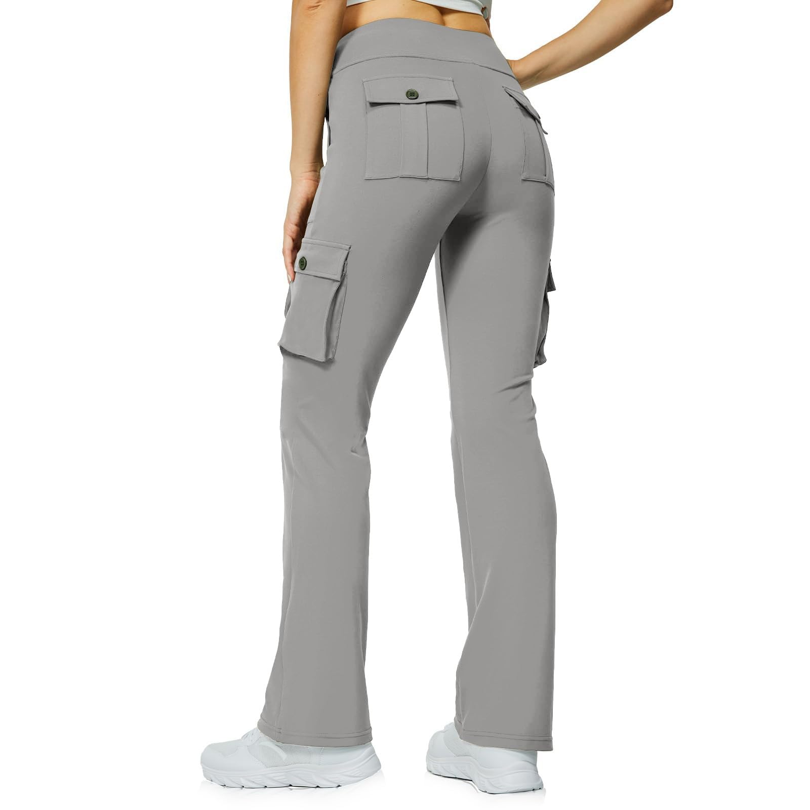 Leggings cargo da donna con tasche, pantaloni da yoga, pantaloni sportivi a