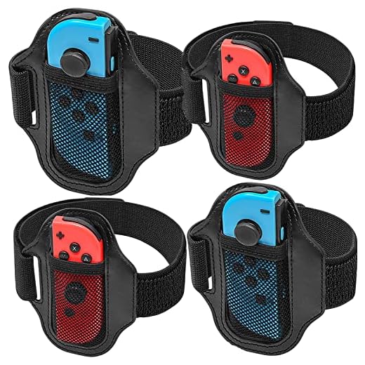 [4 Pack] Switch Leg Strap for Nintendo Switch Sports, TGDPLUE Switch Soccer Leg Straps Compatible with Switch Sports/Ring Fit Adventure, Two Size Adjustbale Elastic Strap for Adults & Children