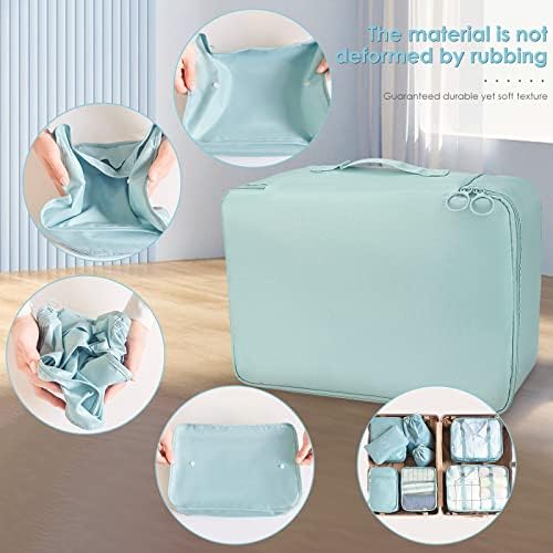 8 Pcs Packing Cubes for Suitcases, Packing Cubes for Travel, Packing Bags for Suitcase, Travel Organiser Set for Clothes Shoes, Luggage Packing Organisers Travel Essential Bags for Travel Accessories