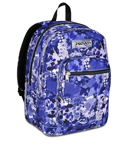 Seven Zaino Scuola Freethink, Viola, Doppio Scomparto Con Tasca Per Pc E Tasca Per Borraccia, 34 L, Scuola Media E Superiore, Zaino Ragazza - 2