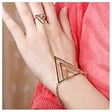 Allereya Vintage Dreieck Finger Ring Armband Hohl Dreieck Armreif Kette Armband Gold Armband Manschette Armreif Armband Punk Sklave Armband Schmuck Für Frauen Und Mädchen