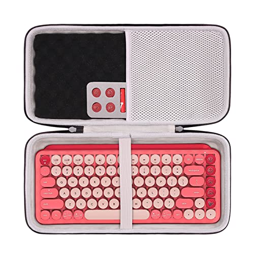 LTGEM Case Compatible with Logitech POP ICON Combo Bluetooth Keyboard and Mouse Combo, Office Travel Carrying Storage Bag - Rose+Gray(Case Only)