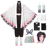 nazar Anime Character Costumes Halloween Kimono Cosplay Suitable For Kids Adults(Kochou Shinobu, small)