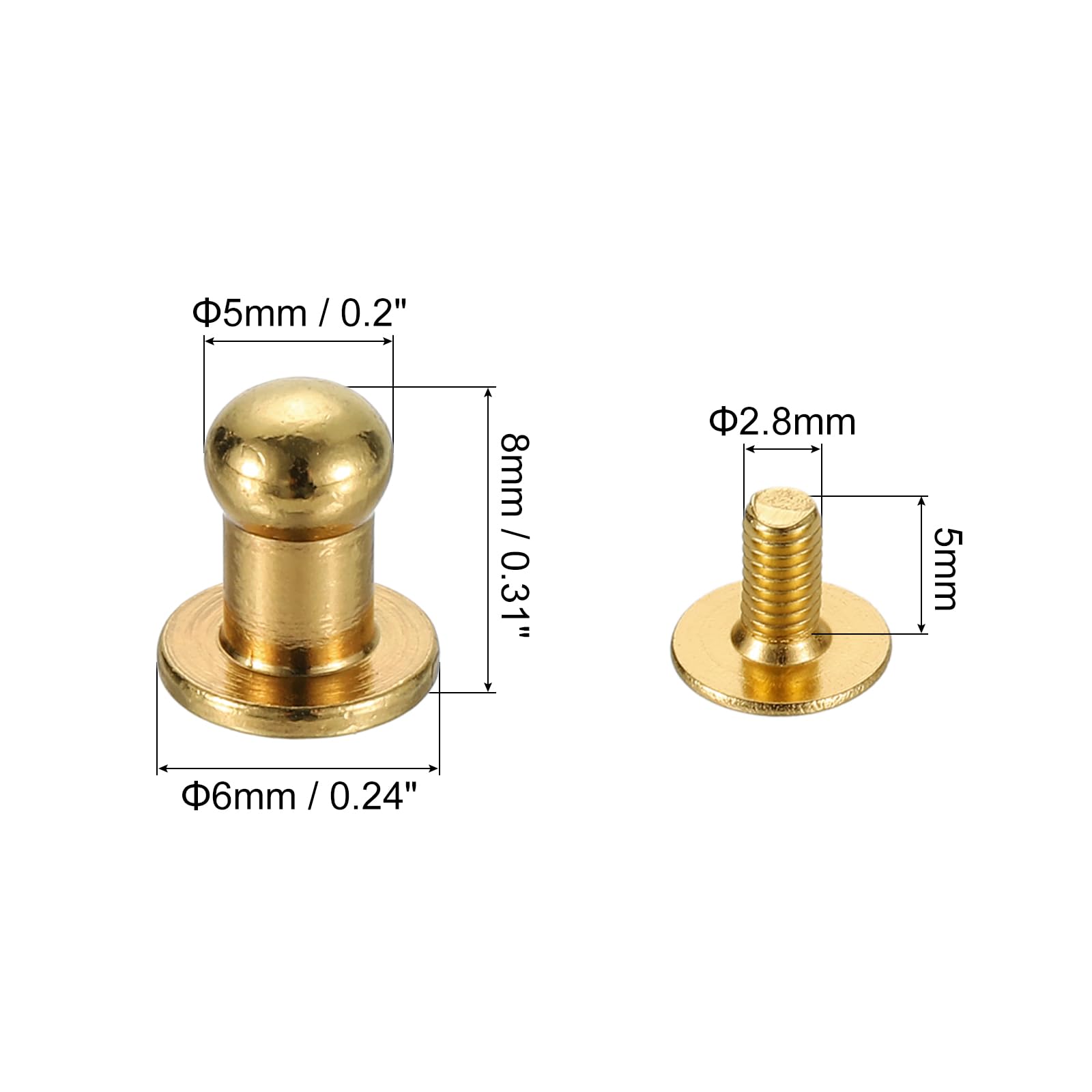 D Ring Stud Screw Head,12 Stück Metallring Kopf Bu Produktbild-Vorschau 4