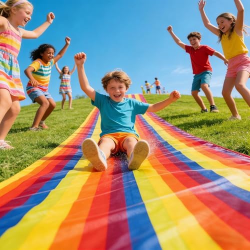 Tapis de teambuilding multicolore XXL 11m résistant avec kit de fixation complet - 3
