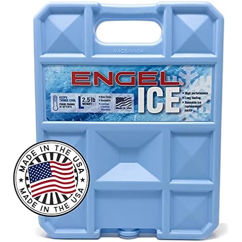 ENGEL 32°F Cooler Packs - Made in The USA - Ice Packs for Boating, Fishing, Camping & Food Storage. The Perfect Non-Toxic Safe Replacement for Regular Ice or Dry Ice. Cover