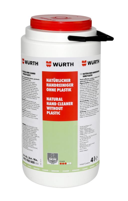 Würth Limpiador de manos natural, sin plástico, 4000 ml