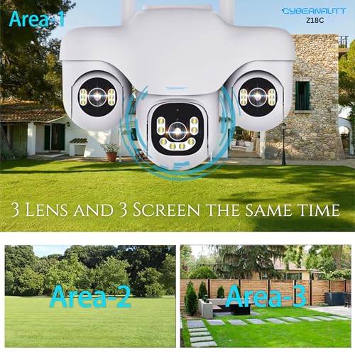 Image of XUGA Cybernautt Series Z18C 18MP 3Lens Wireless Outdoor CCTV Camera | Three-Side View, Night Vision, Motion Detection, WiFi Surveillance, Home & Outdoor Safety