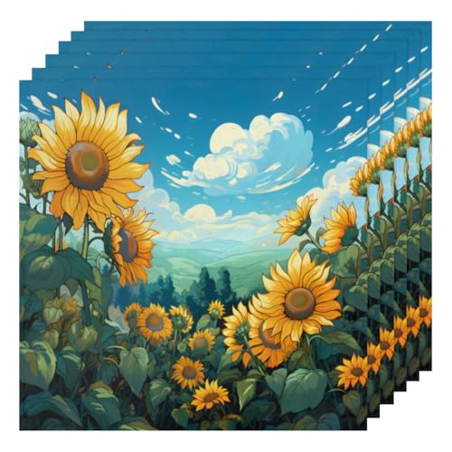 Juego de 6 servilletas de tela 50.5x50.5 cm multicolor miniatura 1