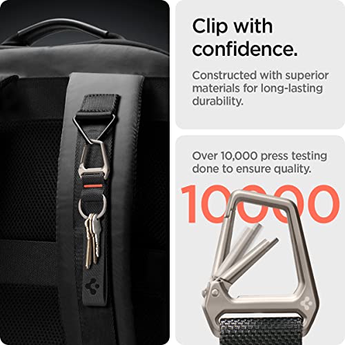 Spigen Carabiner Lanyard Keychain Strap for Keys ID Badge Wallet Holder and Everyday Carry Items Wrist Keychain Ring Carabiner - Black - Image 4