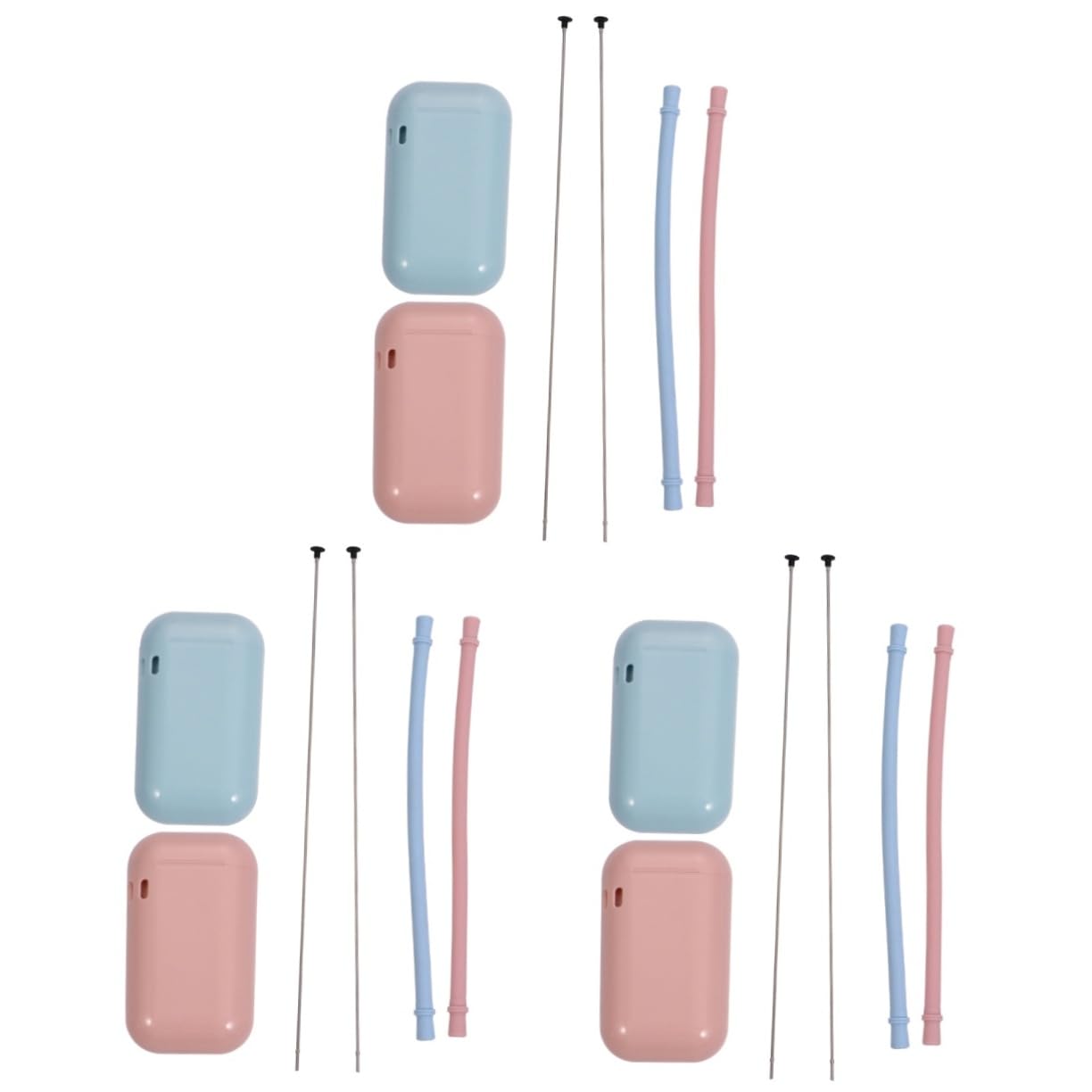 TOPBATHY 3 Juegos Pajitas Portátiles Popotes Reutilizables Con Estuche Pajita Reutilizable Pajitas Plegables Pajita De Viaje De Acero Inoxidable Para Beber 2 Piezas * 3