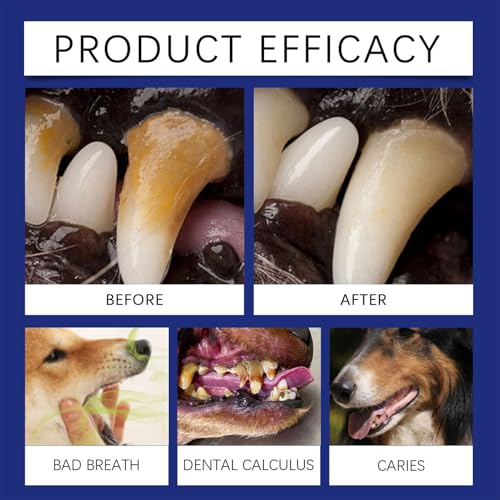 Pó de dente para cães, pó para cães dentes - Limpeza de dentes mais limpa oral de cachorro facilitad