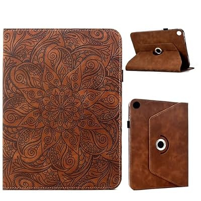 for Samsung Galaxy Tab A11 /Tab A9 8.7 Inch 2025/2023 Case Slim PU Leather Stand Folding Folio Cover 360 Degree Rotating Stand Leather Cover Protective Shell and Pocket,Auto Wake/Sleep(Brown)
