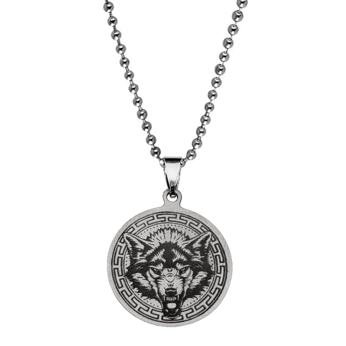 M Men StyleBiker Viking Jewelry Wolf Head Jewelry Silver And Black Stainless Steel Pendant Necklace Chain For Men And women-image-38