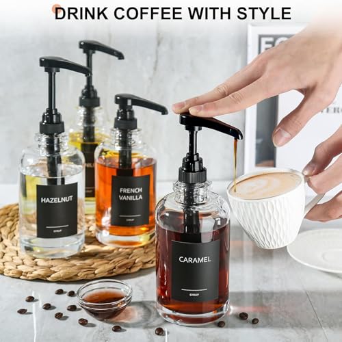 3pack coffee syrup pump compatible with toran i davinci jordans skinny syrups - toran i syrup pump dispenser fits 254 oz750ml bottles for coffee flavoring syrups teas snow cones smoothies